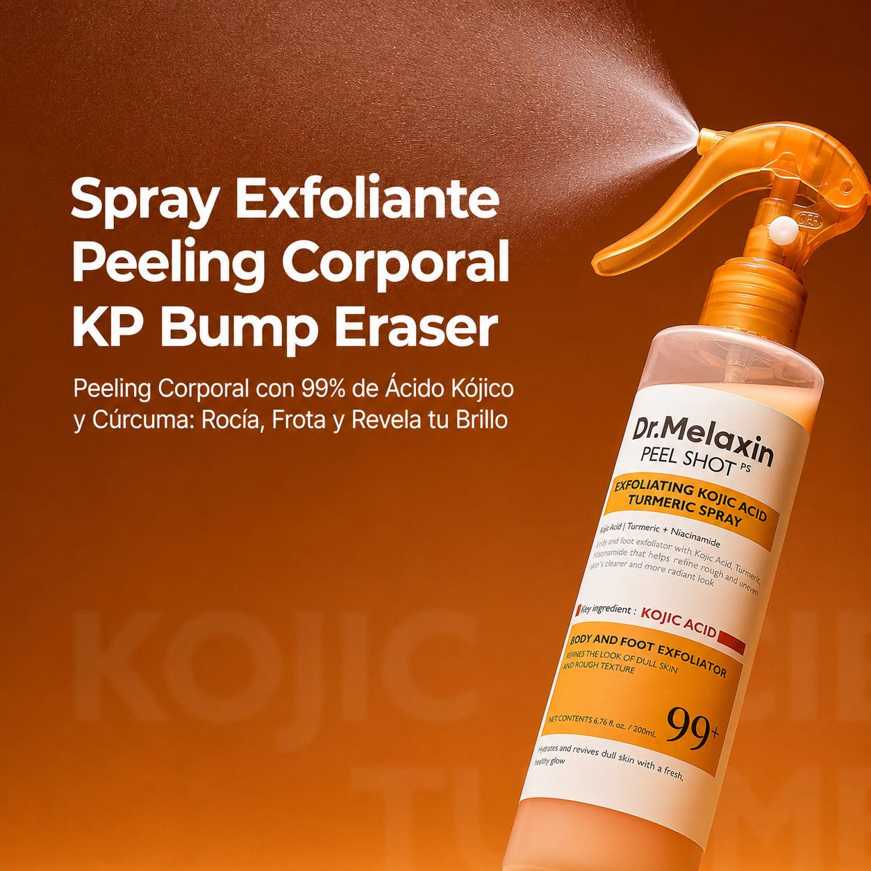 Dr. Melaxin – Spray Exfoliante con Ácido Kójico y Cúrcuma Peel Shot | 200 ml