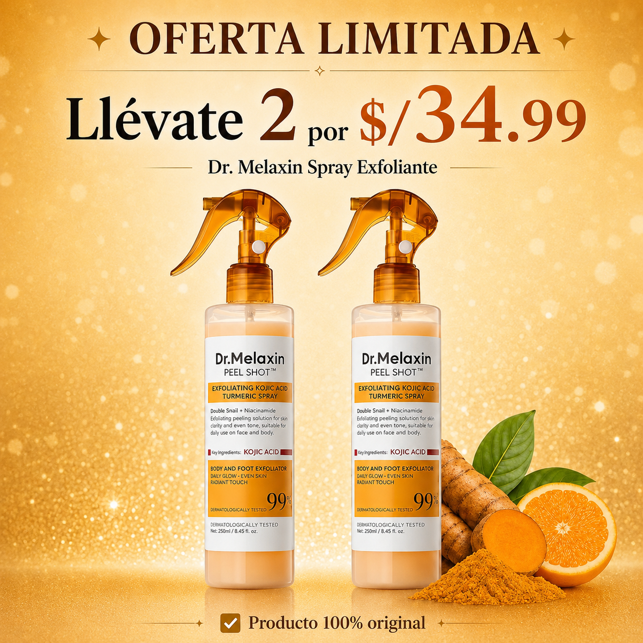 Exfoliante Corporal Revitalizante con Ácido Kójico y Cúrcuma