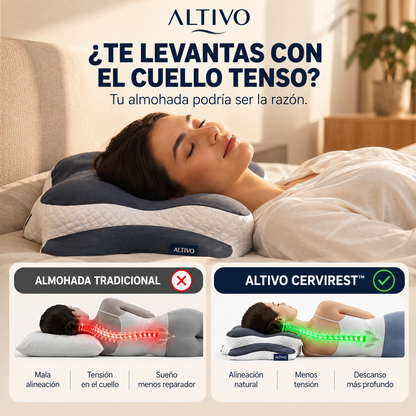 CerviRest™ - Almohada Cervical Ergonómica para Cuello y Hombros