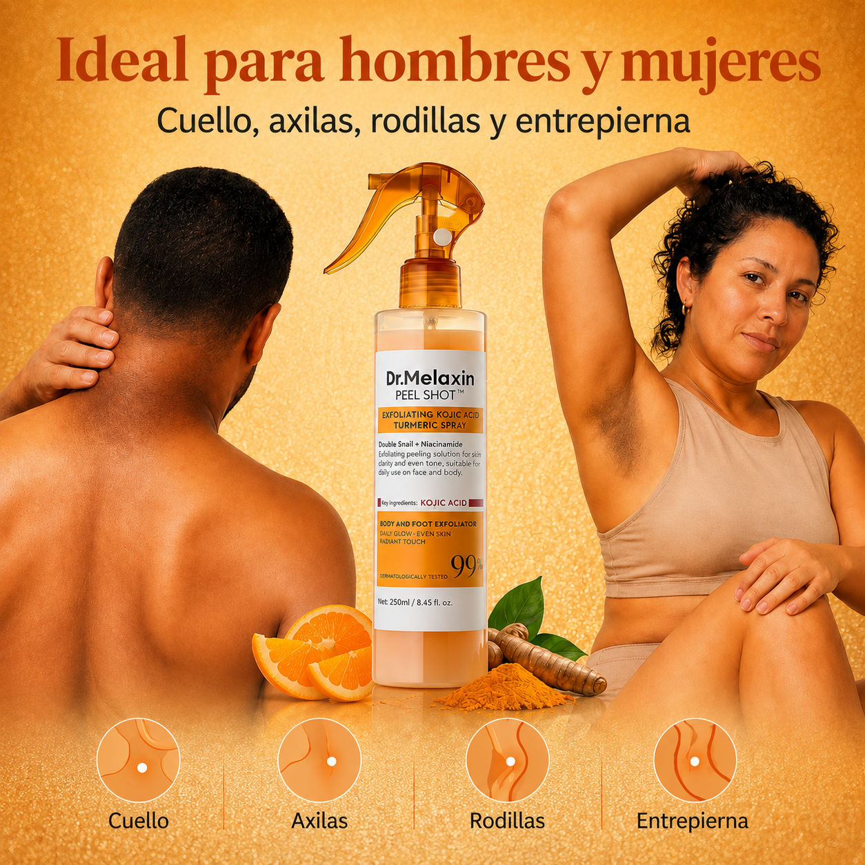Exfoliante Corporal Revitalizante con Ácido Kójico y Cúrcuma