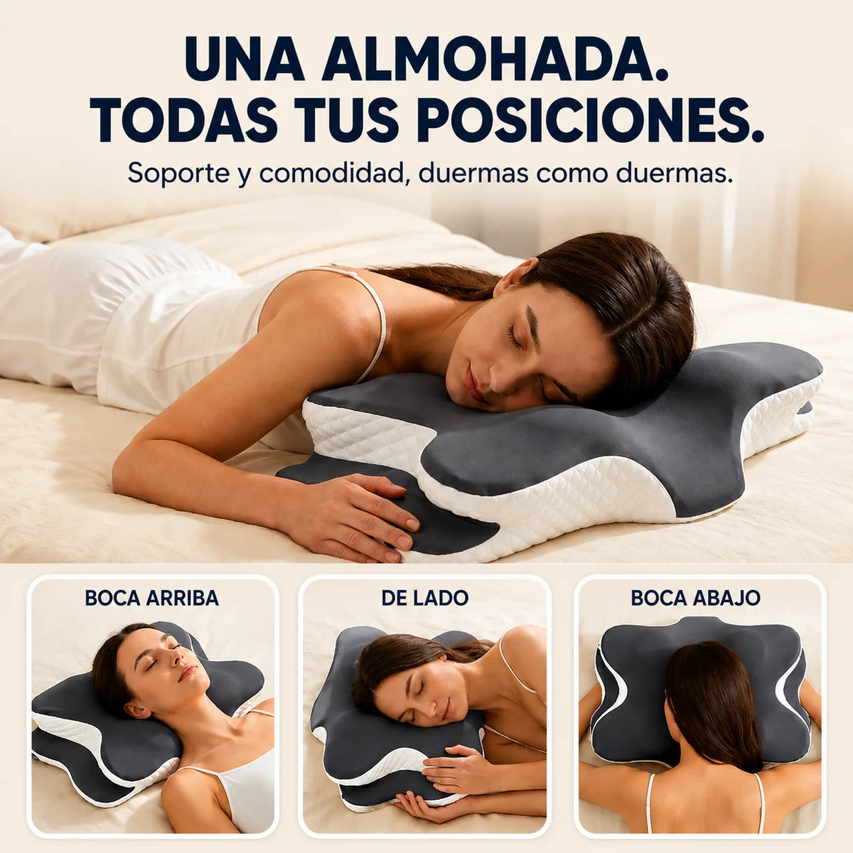 CerviRest™ - Almohada Cervical Ergonómica para Cuello y Hombros