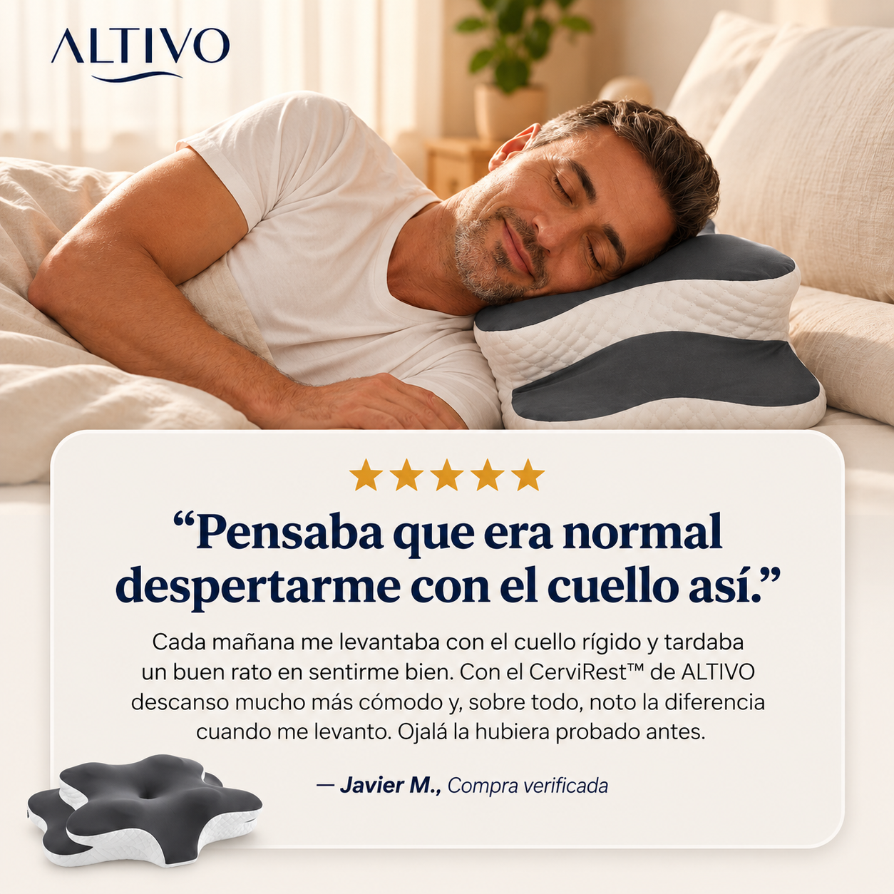 CerviRest™ - Almohada Cervical Ergonómica para Cuello y Hombros
